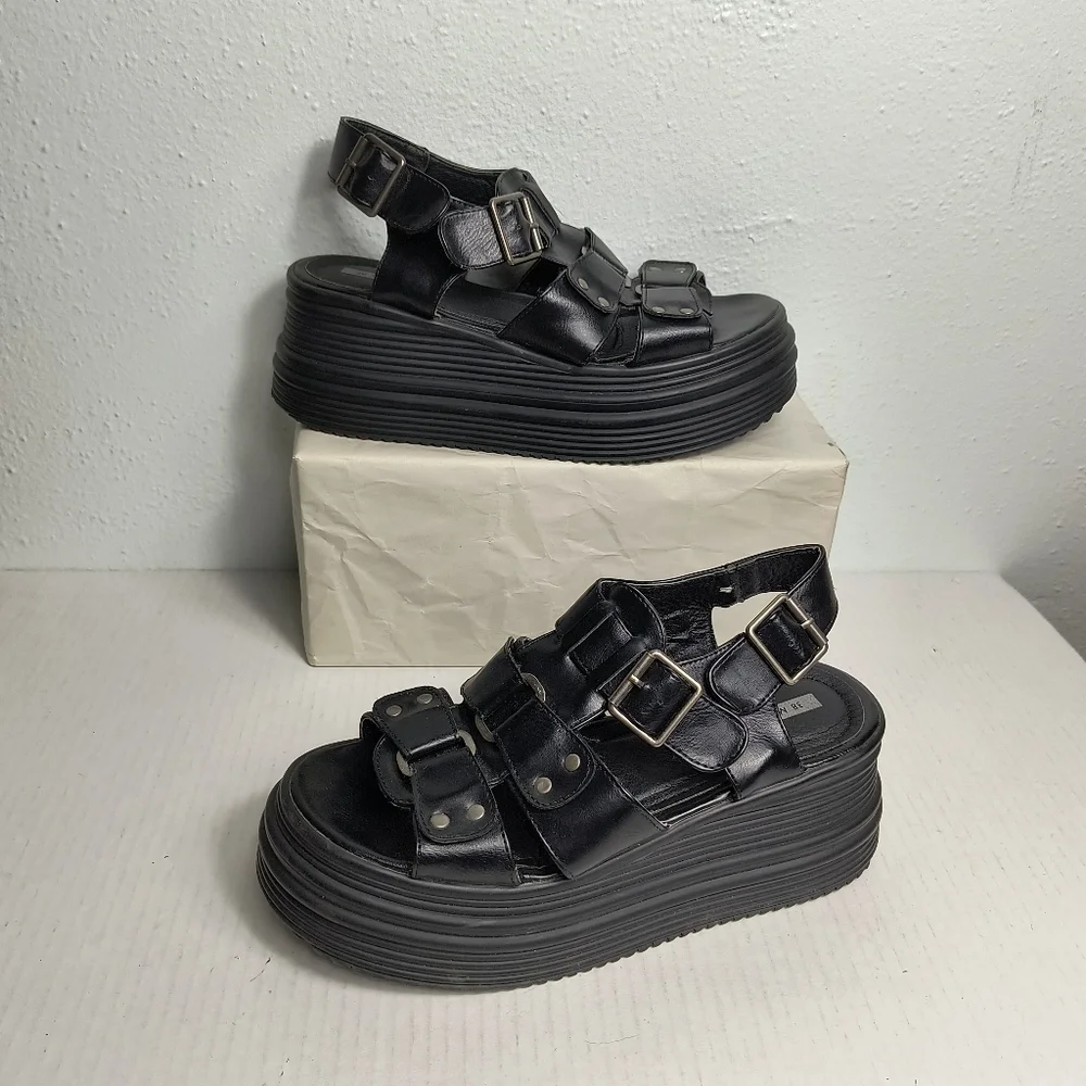 Miss Carol 38/7.5  Fisherman Buckle Platform Sandals Shoes